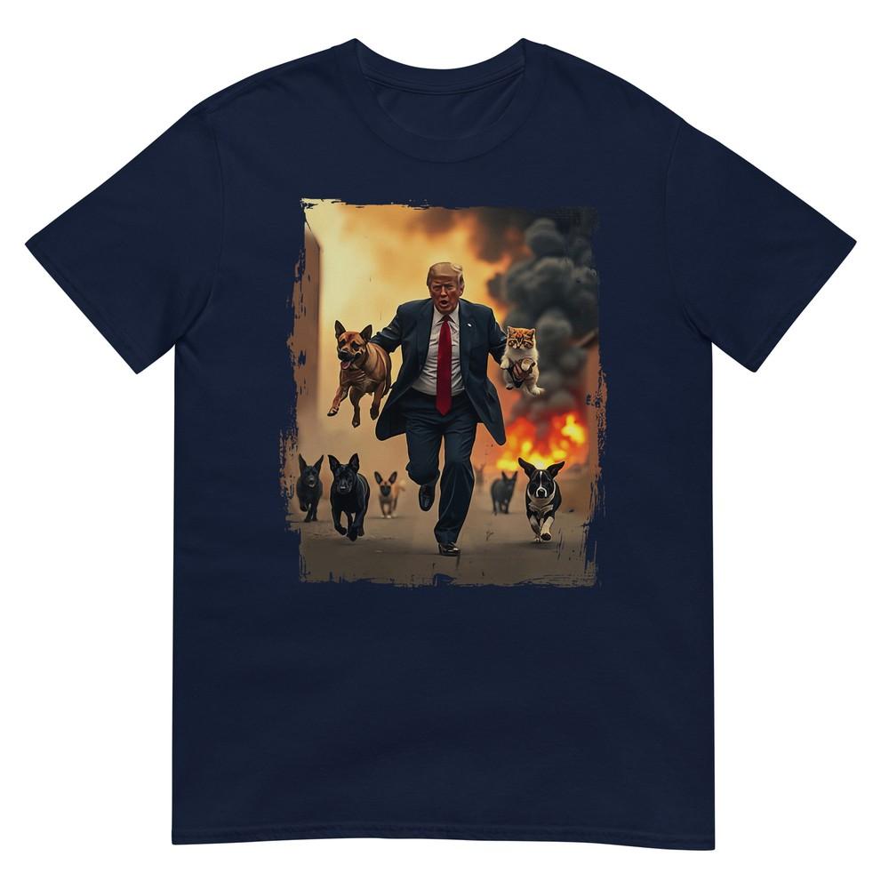 Trump Saves Dogs Tshirt Funny Us Election 2024 Republican Tshirt S