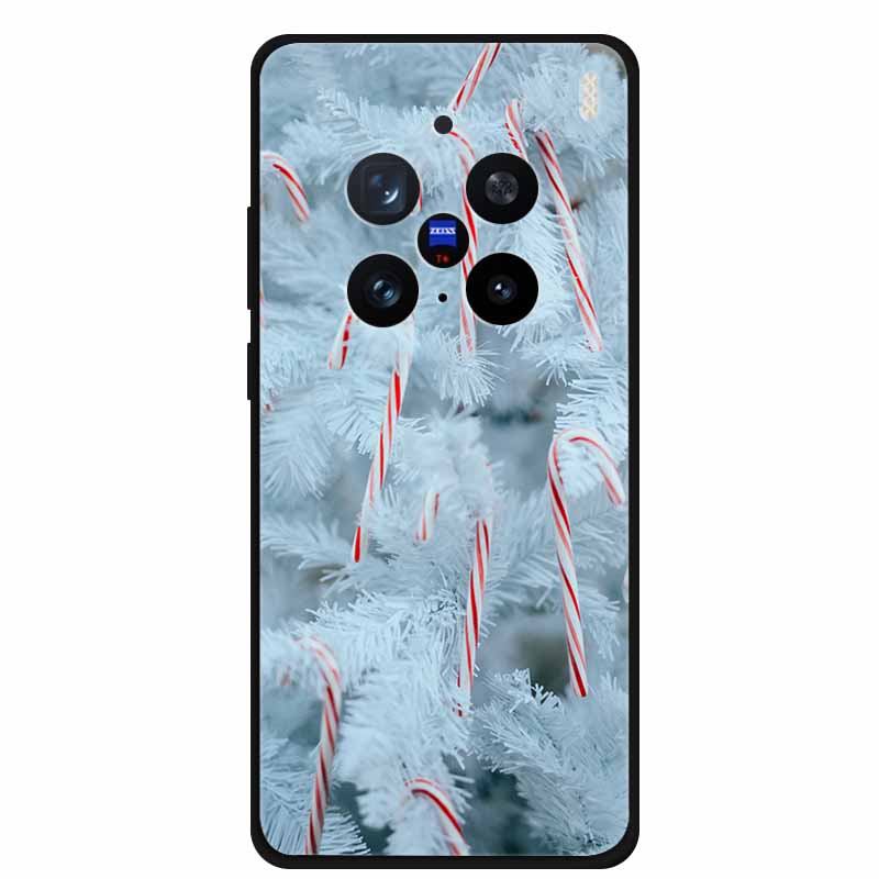 Christmas Cover For Vivo X200 Pro 6.78"Black Silicone Case For vivo X200 Pro mini 6.31" TPU Santa Claus ChristmasTree Back Cover
