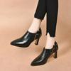 Pointed Design and Sensory Single Shoes for Women's 2024 New Niche Design Commuting Medium Heeled High Heeled Single Shoes Mujer