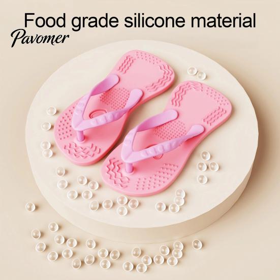 Safe Silicone Toys for Indoor Outdoor Fetch 1 Pair Flip-flop Dog Chew Toys, Funny Thong Sandal Durable Pet Toy Tartar Control Shape Puppy Teething