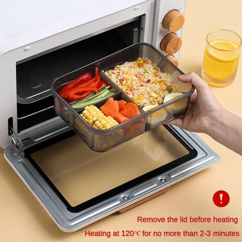 Compartment 1500ML Portable Lunch Box Kids Students Office Bento Box with Fork and Spoon Microwave Food Storage Container