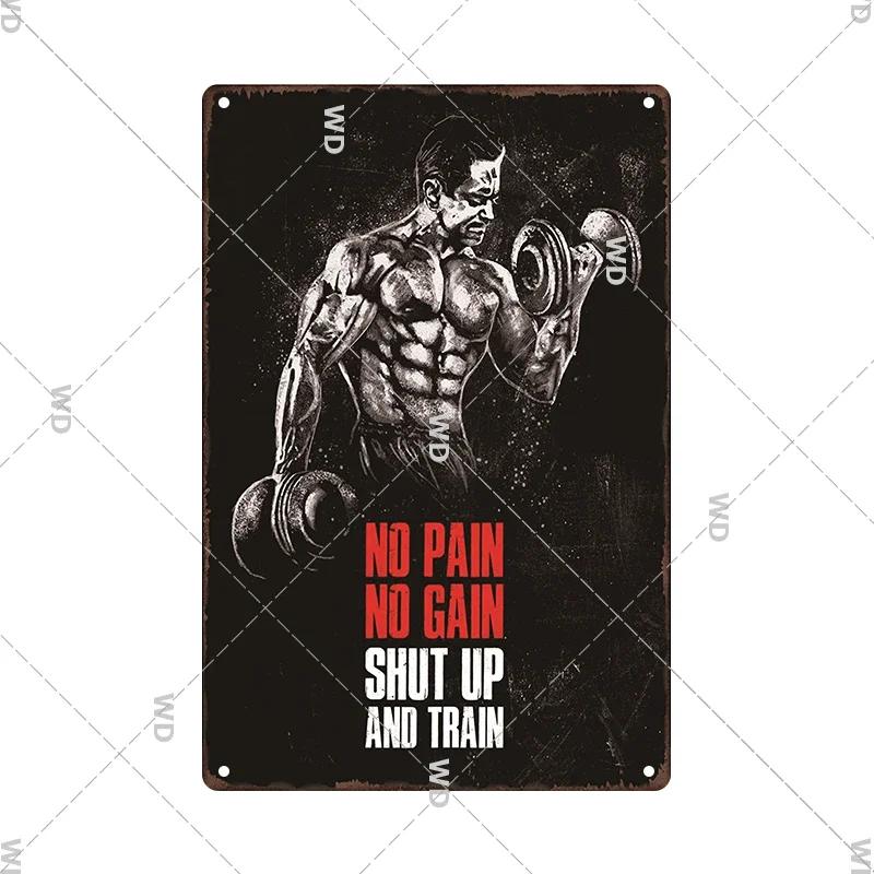 Gym Retro Metal Tin Sign Fitness Funny Vintage Iron Poster Exercise Motivation Quote Home Bar Pub Garage Man Cave Decor Gifts