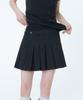 Miseki Seoul Ribbed Layered Pleats Skirt Black