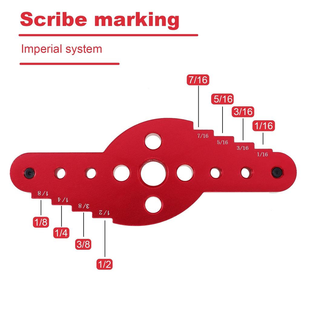 New Self Centering Scriber Dowel Jig Kit Aluminum Alloy Vertical Pocket Hole Drilling Jig Precise Wood Dowel Drill Guide
