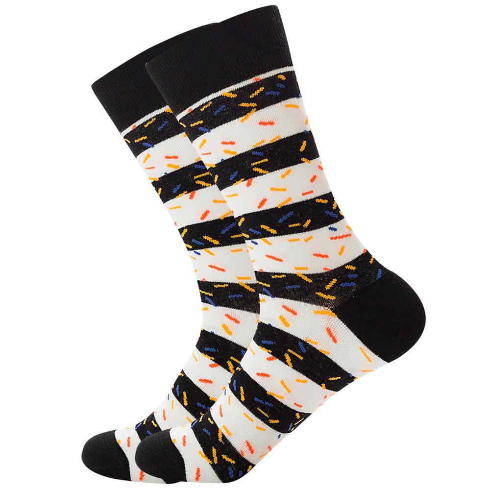 Socks Men's Latest Design Middle Tube Socks Autumn Socks Quality Business Geometric Lattice Colorful Mens Cotton Socks