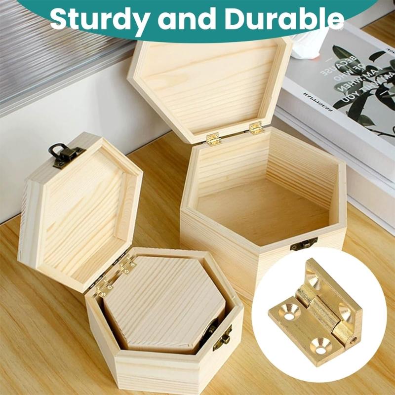 Mini Bisagras Metálicas Tamaño Pequeño Sin Complicaciones Montajes Fáciles Bisagras para Joyeros Fáciles de Usar para Proyectos de Manualidades y Fabricación de Cajas DIY