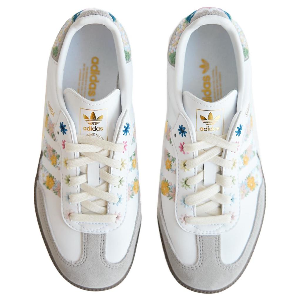 Adidas Originals X Juice Samba Og Floral Fresh Summer Limited Durable Low-Top Sneakers Unisex Sneakers White HQ5155