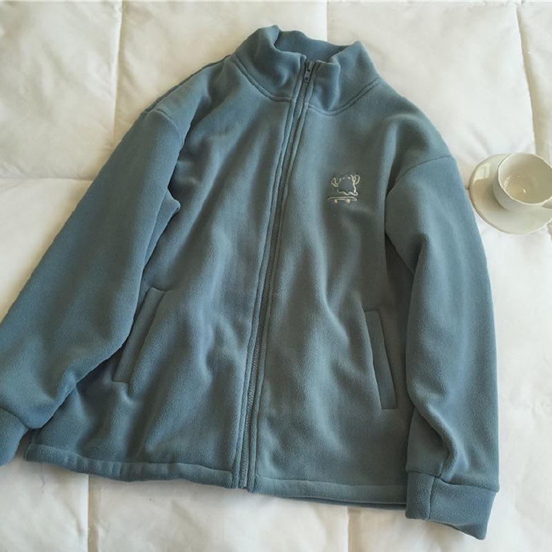 Damen-Sweatshirt, einfarbig, dick, lässig, Rollkragenpullover, modisch, Reißverschluss, Strickjacke, warme Jacke