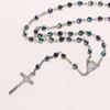 Jewelry Crucifix Charm Cross Necklace Jesus Virgin Mary Pendant Rosary Beads Chain