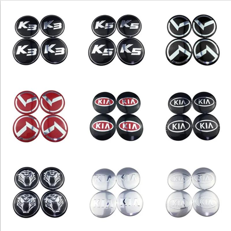 AABJA1 4pcs Car Wheel Center Hub Sticker Decal for KIA K3 K5 Sorento Ceed Picanto Forte Optima Stinger Sportage R Rio Soul Accessories