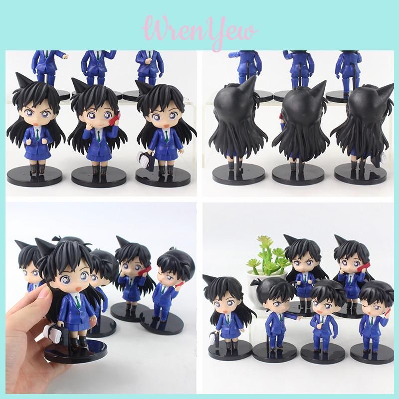 6pcs/set Detective Conan Edogawa Figures Plastic Material Opp Bag Packing Miniatures Statue
