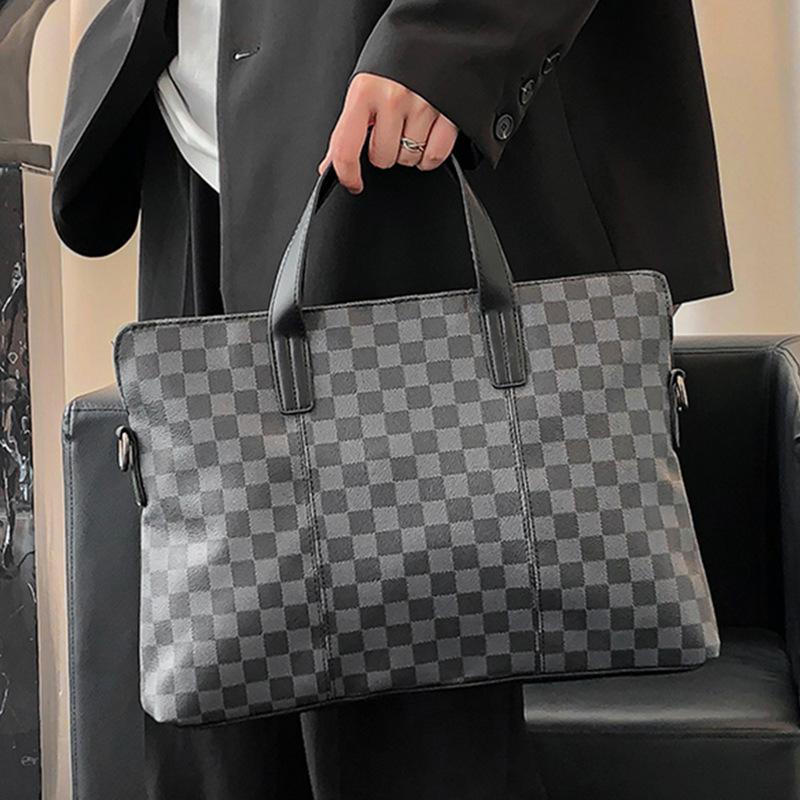 Business Bags Men'S Handbags, Plaid Briefcases, Shoulder Bags, Messenger Bags, Backpacks, Trendy Computer Men'S Bags