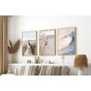 Boho Neutral Coastal Wall Art Set, Dried Pampas Grass Ocean Wave Beach Canvas Prints, Minimalist Home Decor & Perfect Gifts