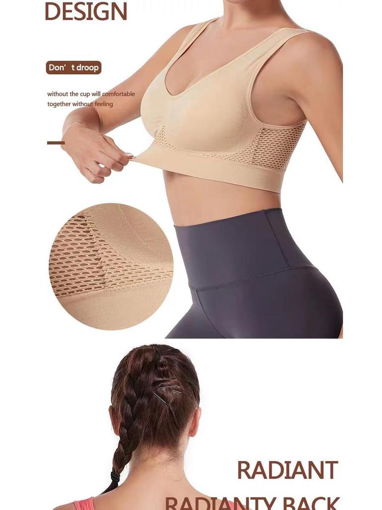Atmungsaktiver Mesh-Sport-BH in Übergröße für Yoga & Laufen