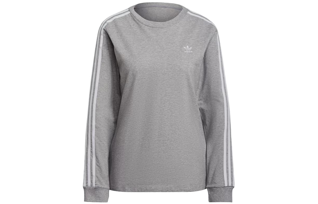 Adidas Originals T Shirts Women s Gray Crew Neck Moderate Straight Fit H33570 M