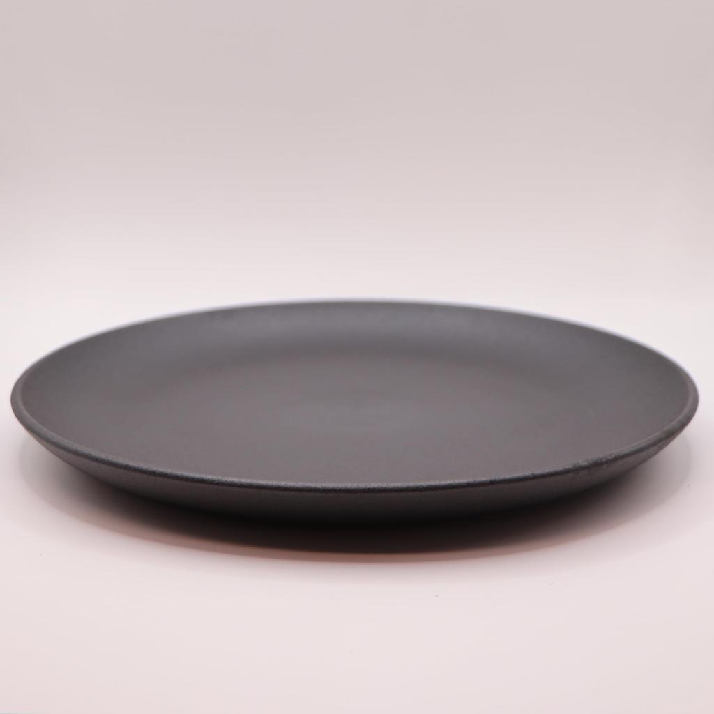 Ware Hendey 24cm Unbreakable Plain Made In Premium Heat Resistant Dishwasher and Microwave Durable Simple Ceramic Look Plate, Japan, Black, (240°C),