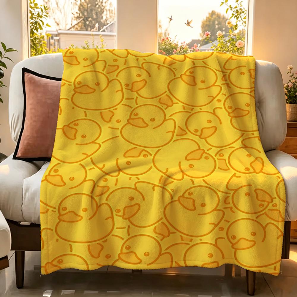 Toy Y Yellow R Rubber D Duck Throw Flannel Throw Blanket Suitable for Sofa Living Room Bedroom