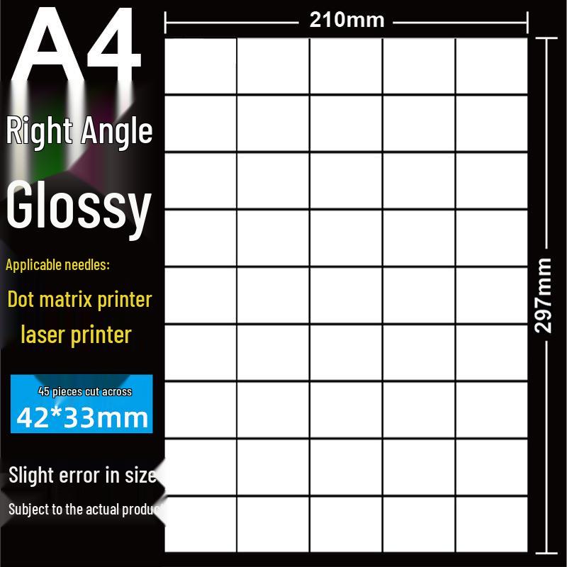 A4 Matte Self-Adhesive Printing Paper - 100 Sheets