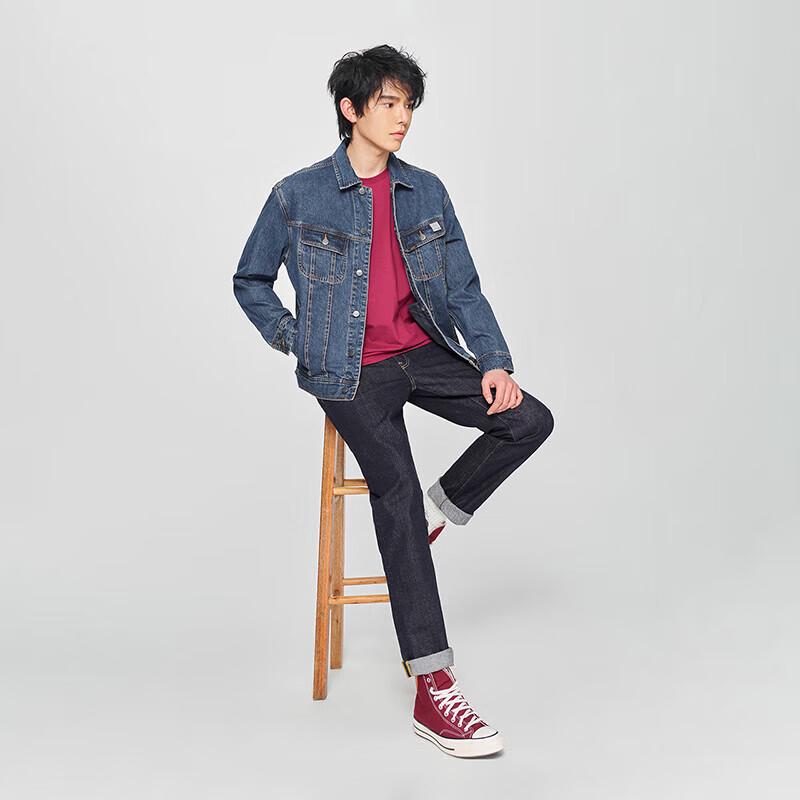 Lee Men's Calendar Pattern Embroidered Denim Jacket