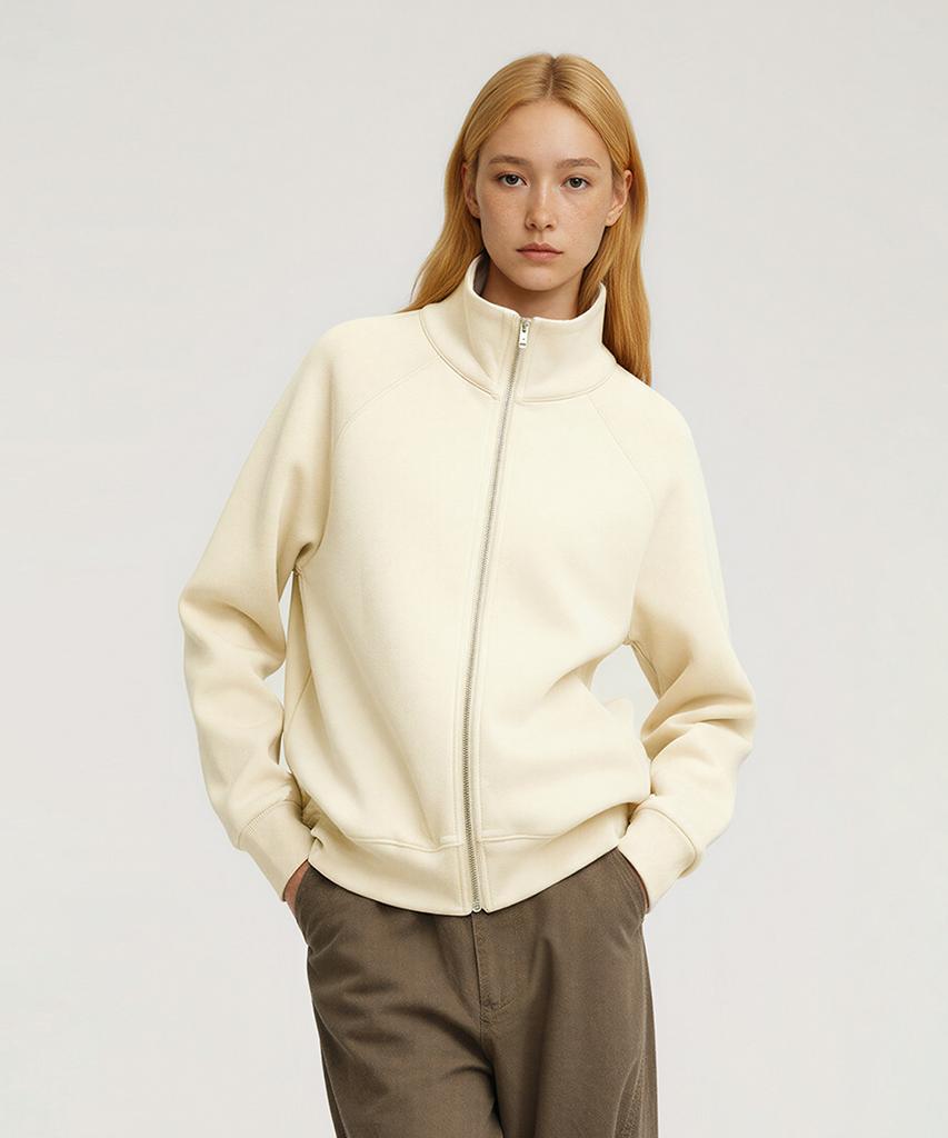 Beoteunseoul [Womens] Daily Raglan High-Neck Zip-Up (4 Colors)