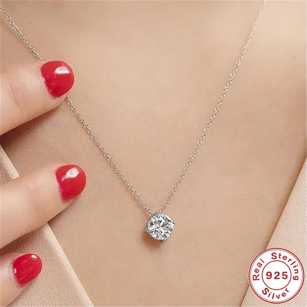 Genuine 1 Carat 925 Silver Moissanite Necklace, Free Gra Certificate Xiaohongshu Explosion