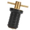 Marine Boat Brass T Handle Drain Plug Strong Structure Twist Turn and Seal Design Rubber Plugs for Yachts Ships 0.6inch