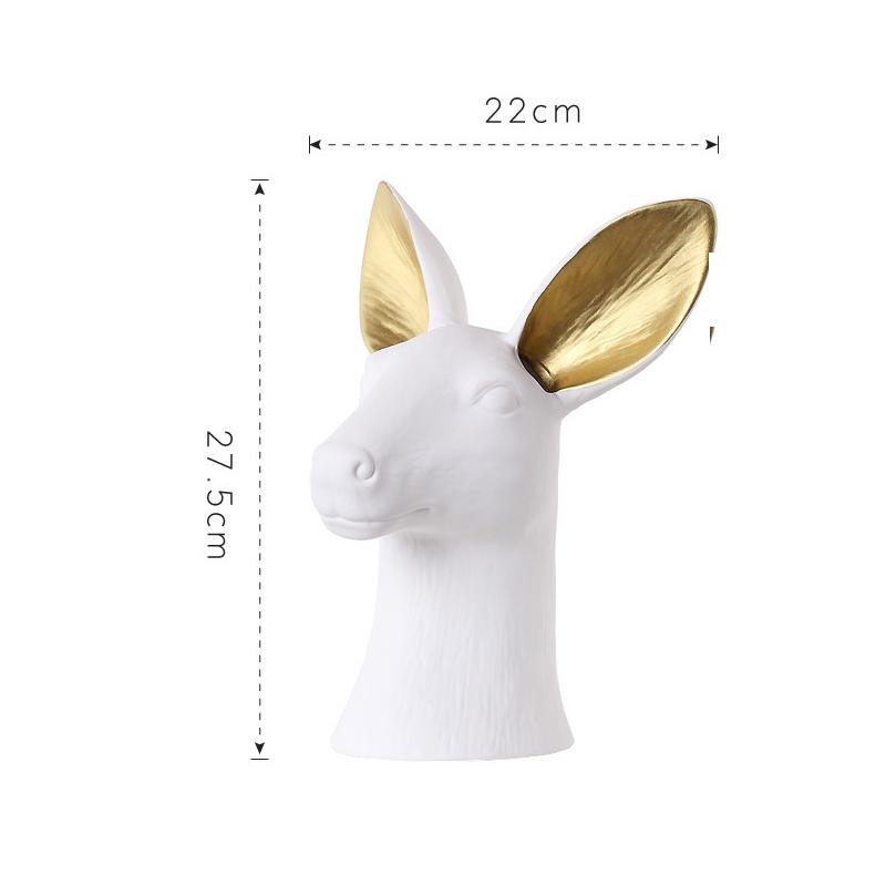 Ceramic Rabbit Head Vase White Swan Pots Porcelain Flower Figurines Hydroponic Vases for Weddings Home Decoration Ceramic Vase