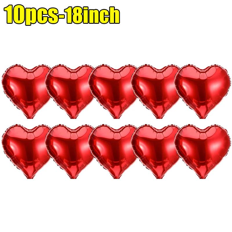 I Love You Heart Balloons With Fake Rose Petals Aluminum Foil Balloon For Valentines Day Wedding Anniversary Romantic Decoration