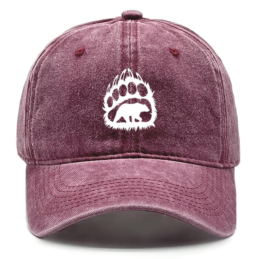 White Bear Paws Print Adjustable Baseball Hat Take Care Of Bears Cotton Caps For Woman Vintage-Inspired Simple Snapback
