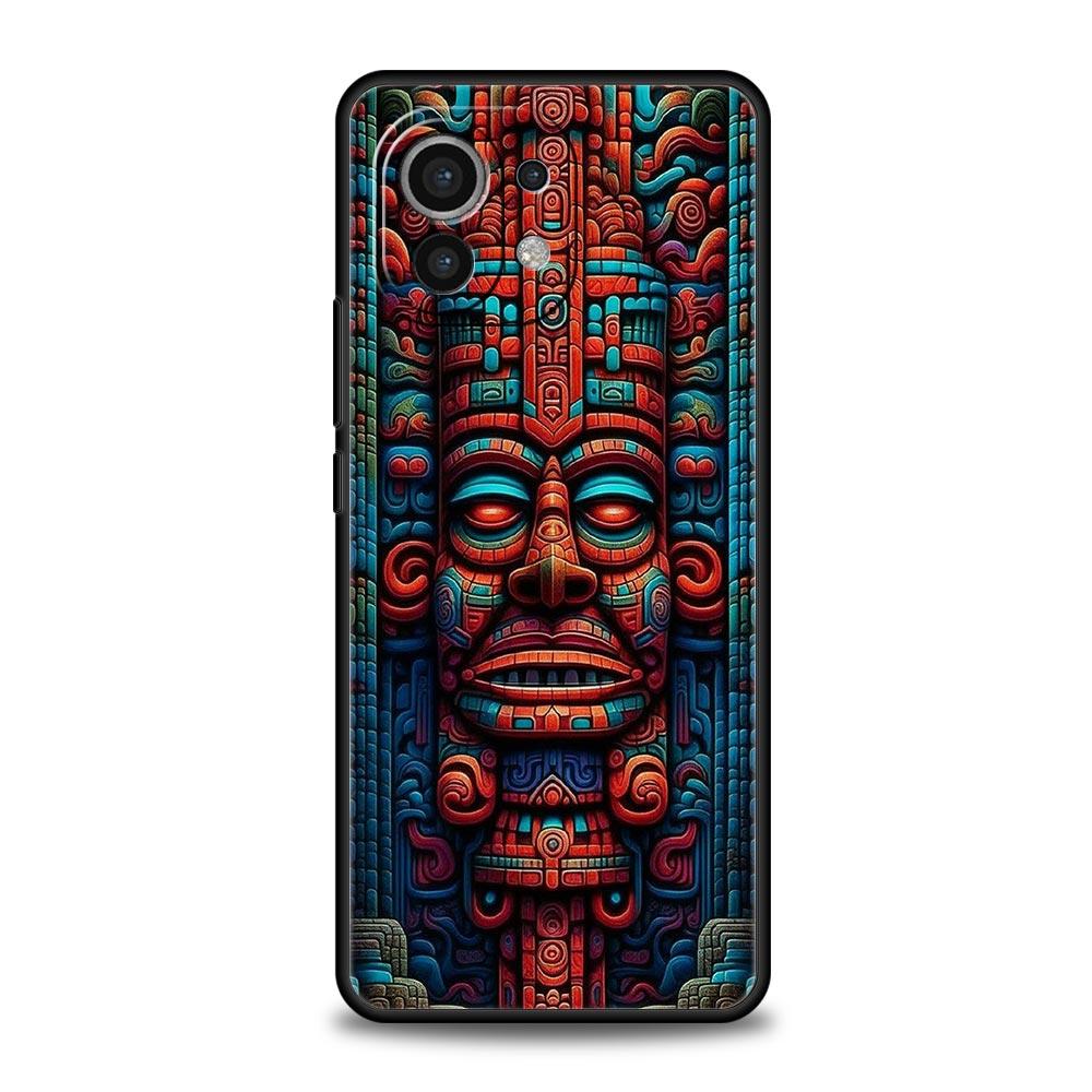 Vintage Totem Painting Phone Case Cover for Xiaomi Mi 17 15 14 13 12 11 Ultra 15T 14T 13T 12T 11T Pro Lite 5G Soft TPU Shell Bag