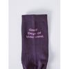 Daiso Womens Lettering Mid Thigh Socks Purple