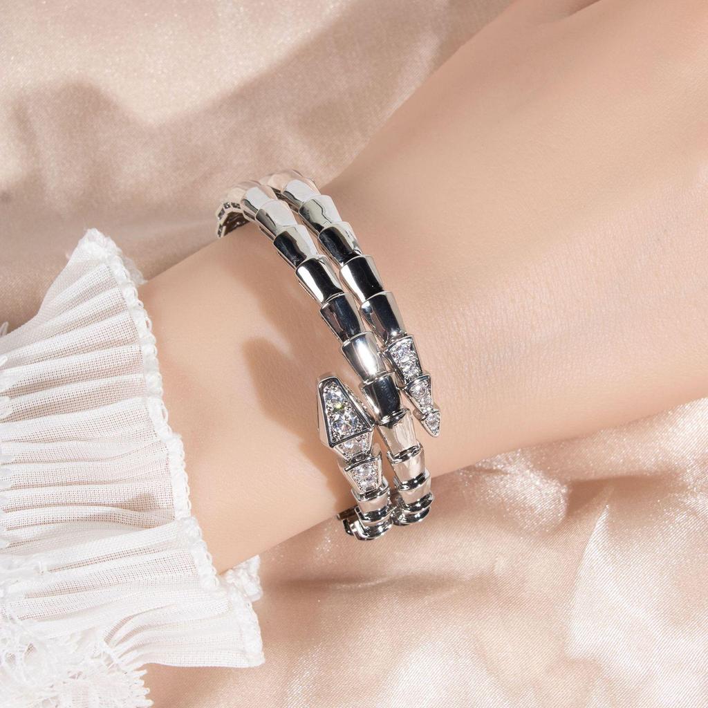 Electroplated Real Gold Spirit Snake Bracelet - Exaggerated Europe & America Style