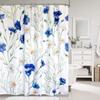 Charming Blue & White Floral Print Waterproof Shower Curtain - Stylish, Durable & Easy-Care Choice for Refreshing Bathroom Déc