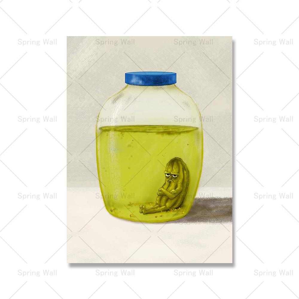 

Забавный ретро постер с едой «Последний огурец», морковь, свекла, близнецы, банан, холст, картина, настенная художественная картина, принты, декор для кухни, столовой 21x30cm No Framed