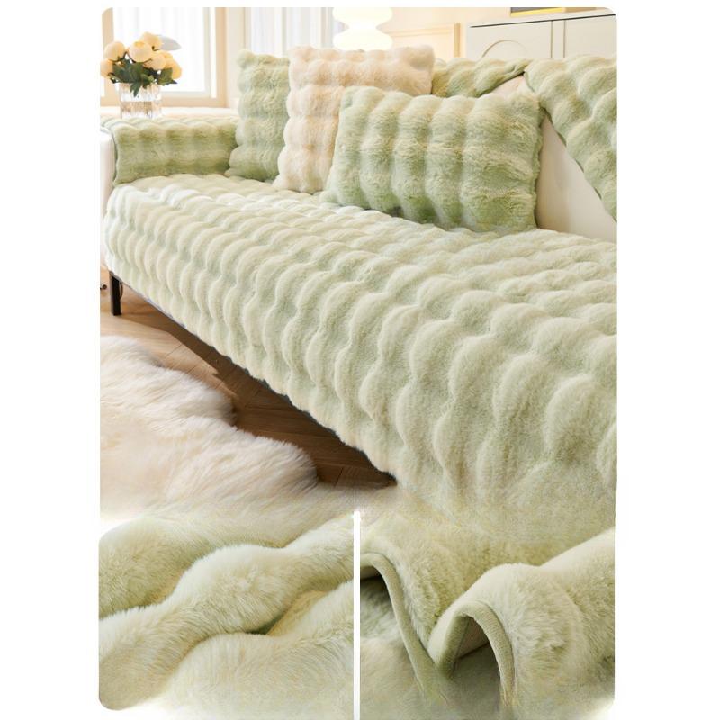 Plush Sofa Cushion Winter Thickened Cushion Non-Slip Leather Sofa Special Cover Cover Cloth