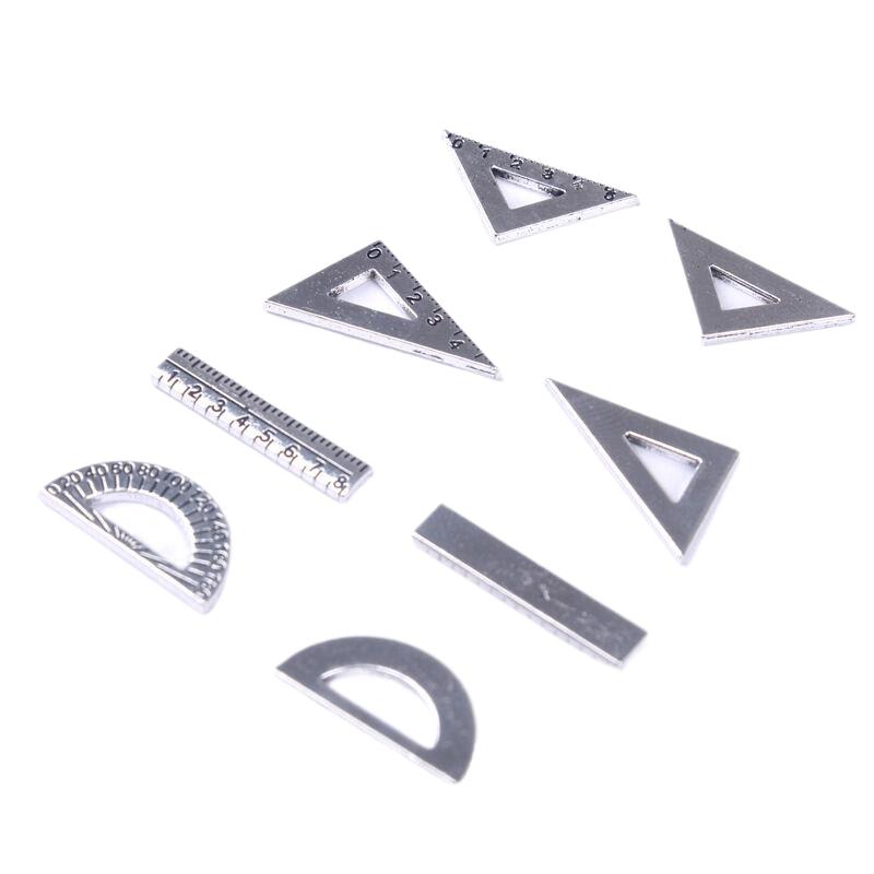 6/3Set Mini Ruler Triangle Rulers Dollhouse Simulation Miniature Creative School Model Dollhouse Accessories Home Decor