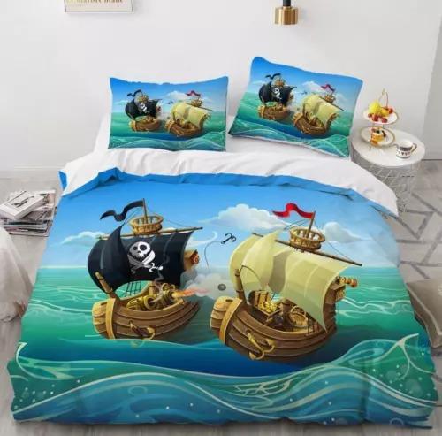 Pirate Ship Duvet Cover Set Bed Decoration First Choice Gift Suitable For Children Boys Girls And Adults Soft Warm Breathable