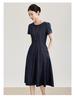 Nanyou Tencel Cotton Retro Waist-Cinched Denim Dress - Breathable, Slimming, Short-Sleeved for Spring/Summer