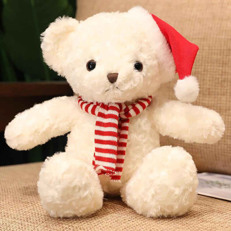Cute Christmas Bear Teddy Bear Doll Plush Toy Hug Bear Doll Children's Ragdoll Christmas Gift