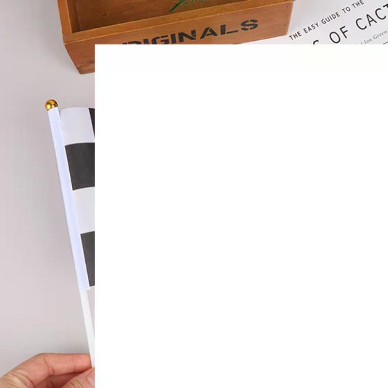 10pcs Decor Checkered Black and White Pennant Banner Racing Flags Stick Racing Traffic Cones Party Racing Car Party