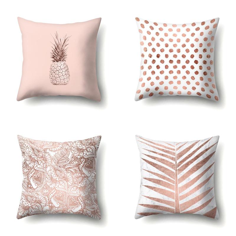 Polyester Pillow Case Automobile Decoration Home Printed Pillow Case Waist Cushion Cover Car Cushion Head Cushion Cover
