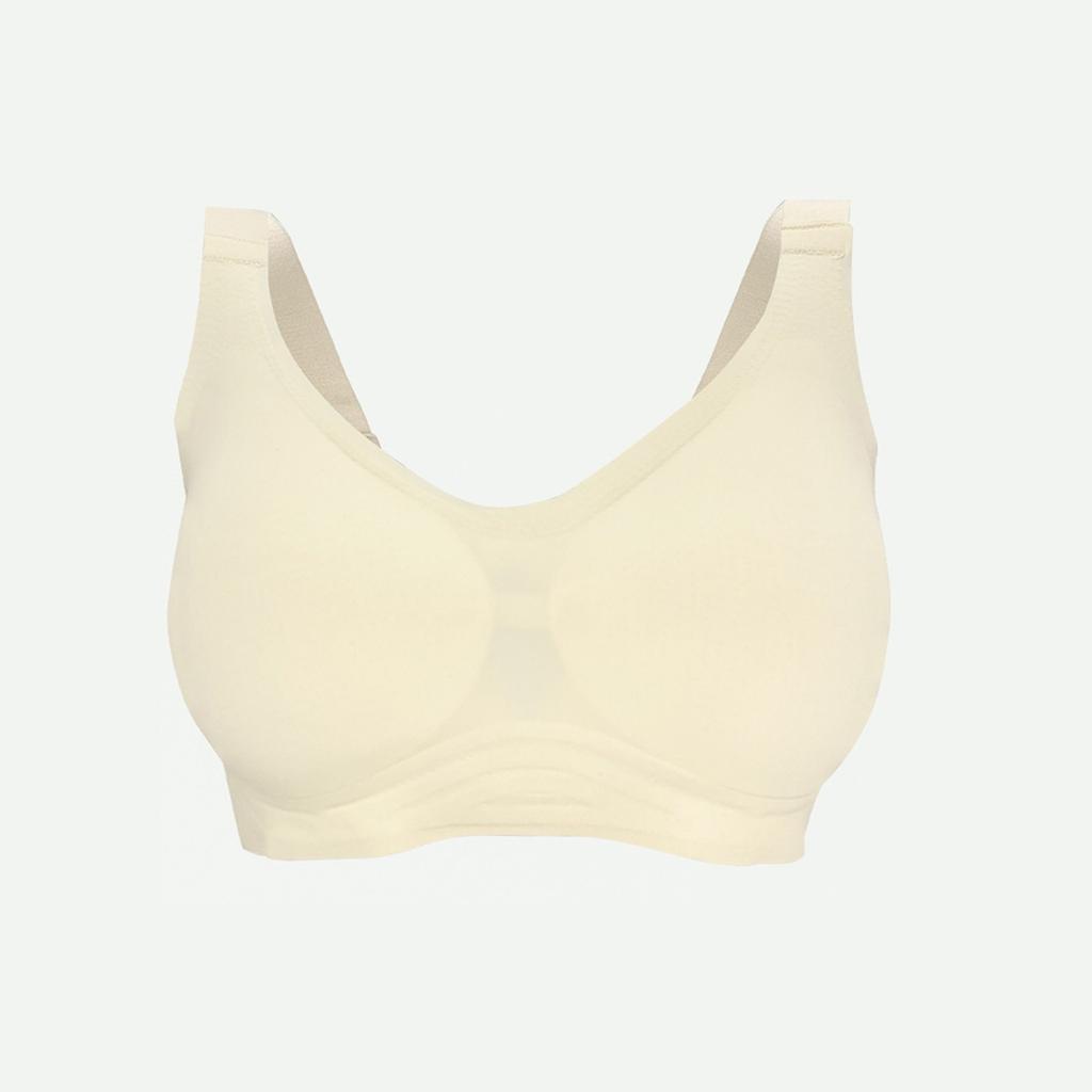 Wireless Seamless V Neck Bra for Women Stretchy Soft Fabric Comfortable Support Wide Straps Non Padded Everyday Wear