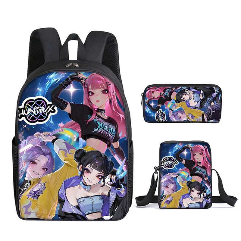 Kpop Demon Hunters School Backpack Set With Oxford Fabric And Air Cushion Straps For Students