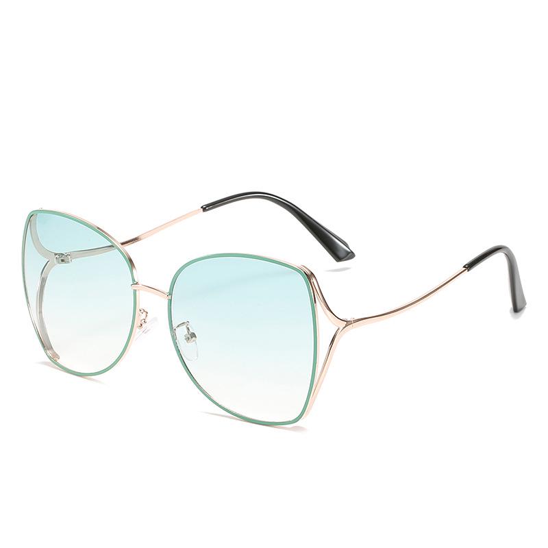 Women's Fashion Polygon Metal Sunglasses with Ocean Lens - New Trendy Design