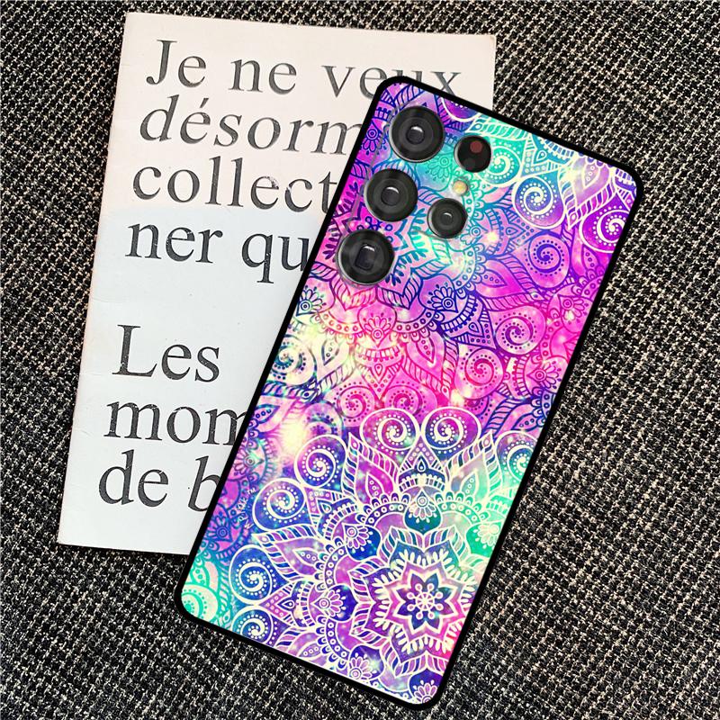 Trippy Tie Dye Floral Mandala Case For Samsung Galaxy S25 Ultra S21 S22 S23 S24 Ultra S9 S10 S20 Plus S25 FE Back Cover