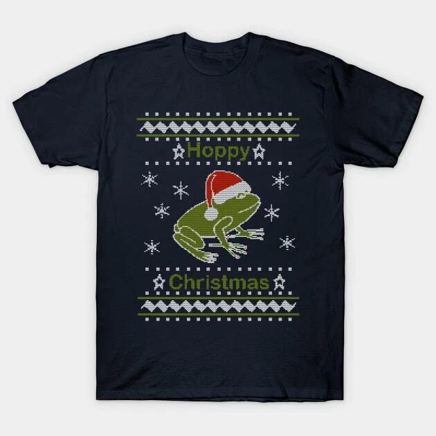 Hoppy Christmas Frog Ugly Sweater Made in Australia T-Shirt L