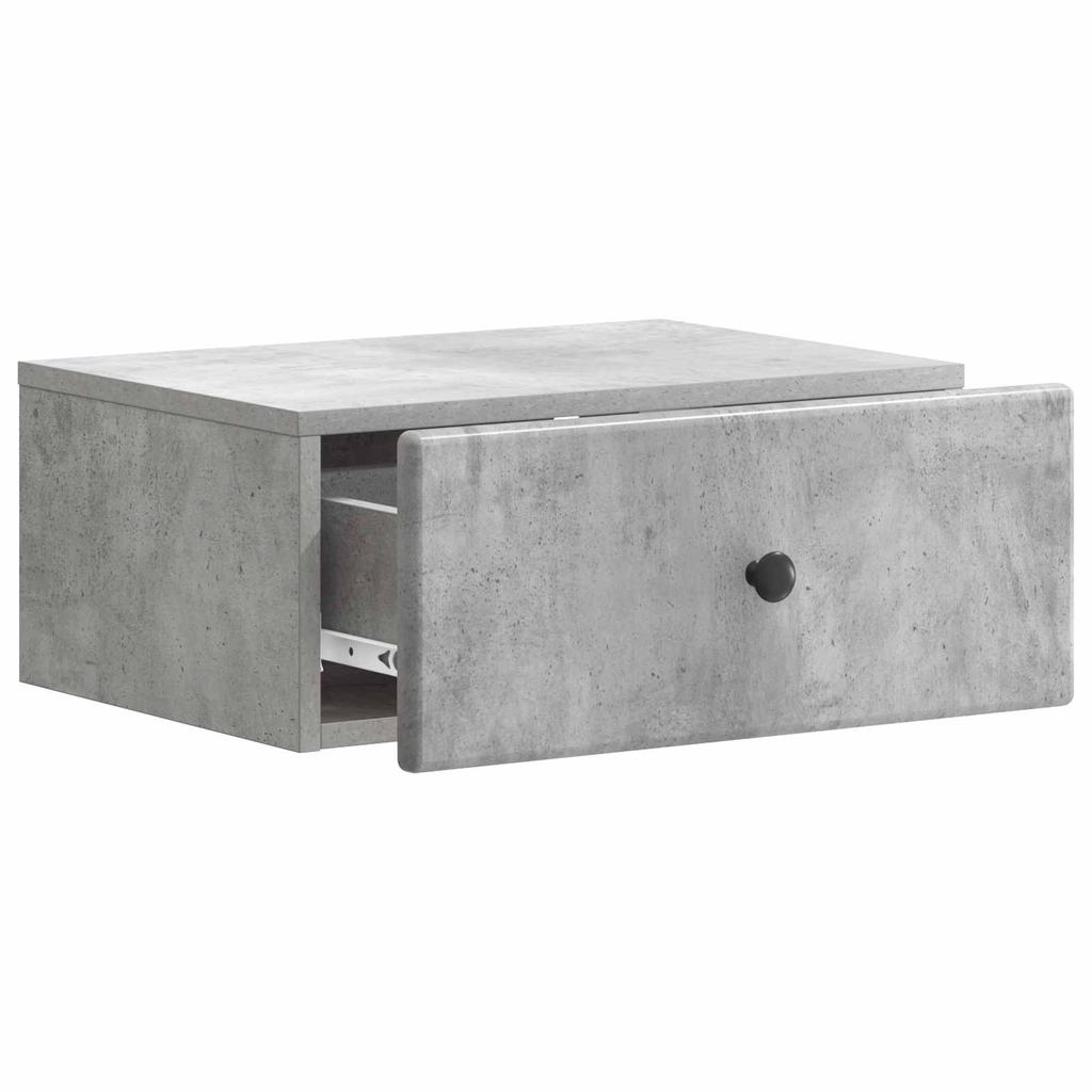Wall Mounted Nightstand Concrete Grey 49 x 34.5 x 20 cm