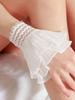White romantic fake sleeves DIY detachable cuffs elastic wrist pleated organ Lolita ruffle arm sleeves cuff extension
