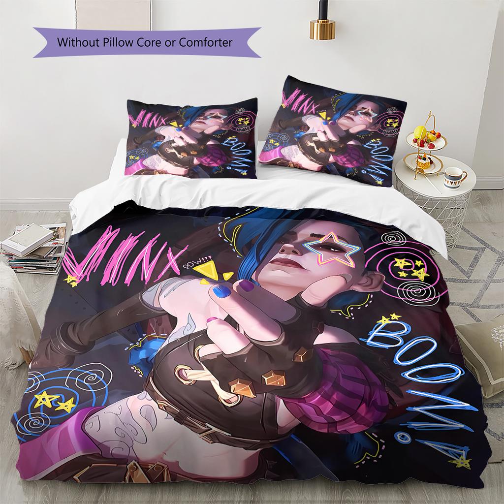 Jinx Pattern Bedding,Quilt Set Quilt Cover Pillowcase Home Birthday Gift (1 * Duvet Cover + 2 * Pillowcase, Without Core)