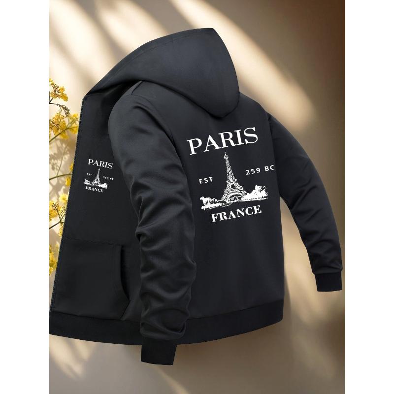 Thermal Men s Polyester Hoodie Jacket Water-Resistant Outdoor Hiking Coat XXL чёрный